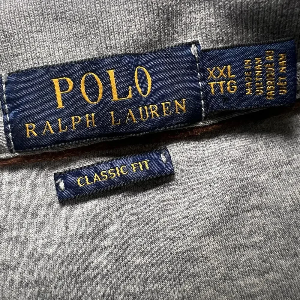 Polo Ralph Lauren Shirt Men Size XXL Gray Long Sleeve Soft Knit Classic Fit Pony